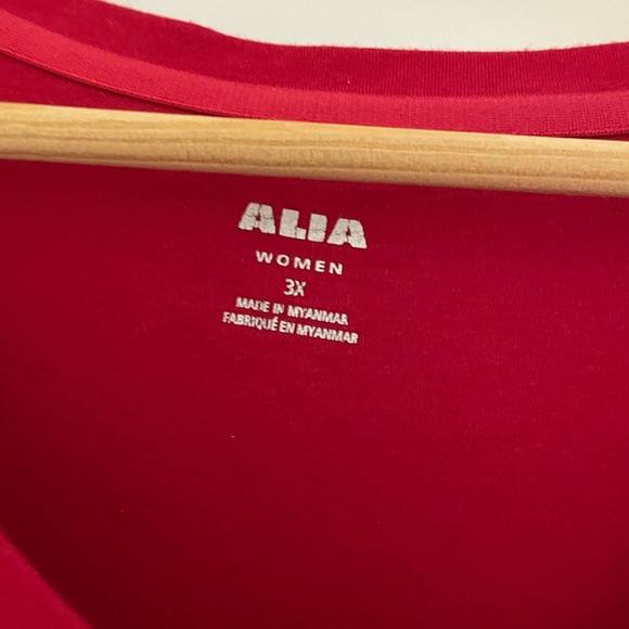 Red and White Striped Alia Short Sleeve Top Size 3x VGUC - Picture 3 of 3